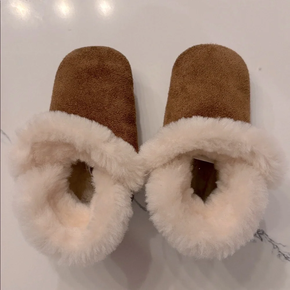 UGG Kids Chestnut Brown & Cream Shearling Booties